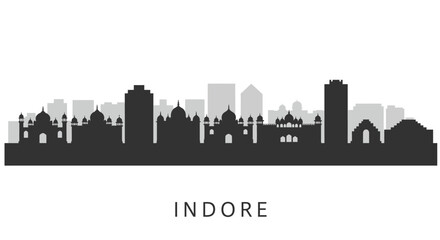 Fototapeta premium Indore with India Skyline, Vector, and Cityscape.