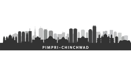 Fototapeta premium PimpriChinchwad Skyline Silhouette with India.