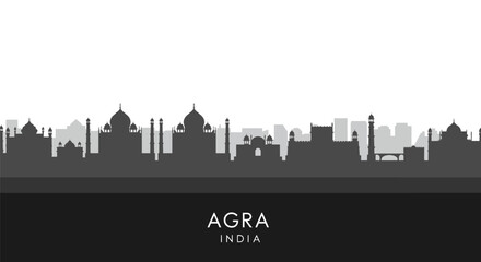 Fototapeta premium Agra India Skyline Taj Mahal Landmark.