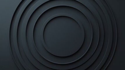 Abstract black circles with emerging central object