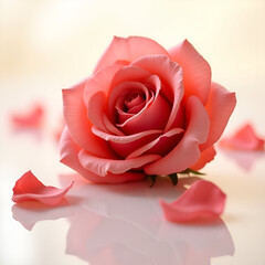 roses with pink petals generative AI