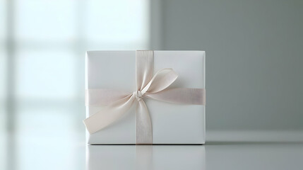 White Gift Box With Pink Ribbon