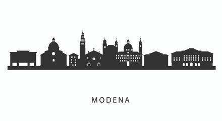 Naklejka premium Modena with Italy Skyline City Silhouette.