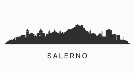 Obraz premium Salerno Italy Skyline Silhouette Vector.