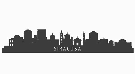 Fototapeta premium Siracusa Skyline with Italy, and Vector Silhouette.