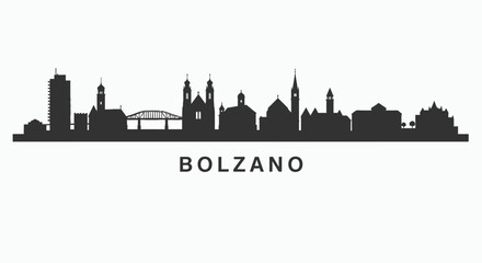 Bolzano Skyline City silhouette.