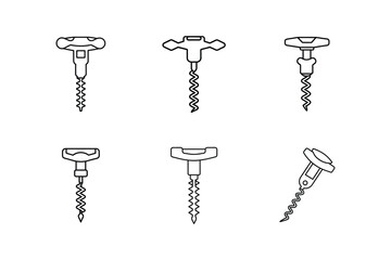 corkscrew line art vector illustration
