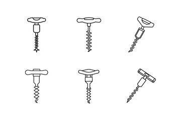 corkscrew icon line art vector illustration