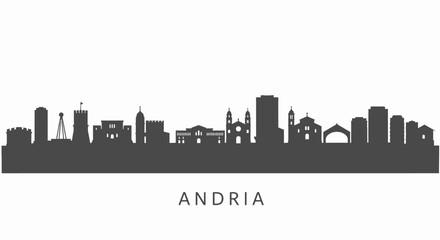 Fototapeta premium Andria with Italy, and Skyline Silhouette Cityscape.