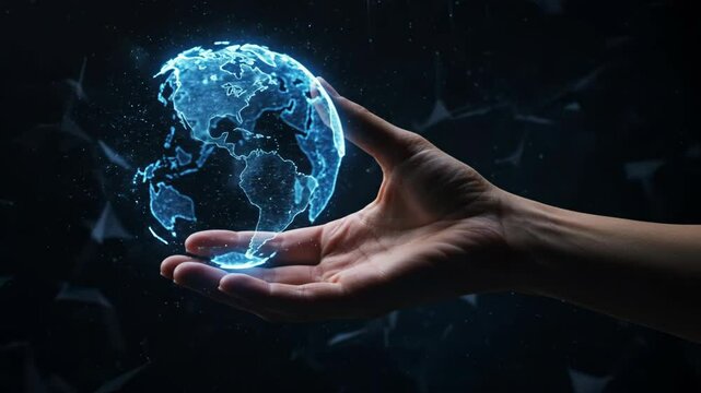 Digital globe in hand