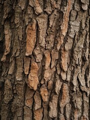 Obraz premium Detailed view of tree bark showcases the beautiful textures and rich colors found in nature. Light browns reds and oranges intertwine inviting exploration of the outdoors