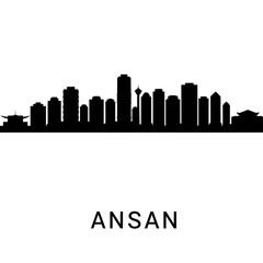 Fototapeta premium Ansan Korea with Skyline Silhouette, Cityscape, and Urban.