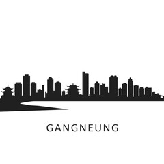 Fototapeta premium Gangneung Skyline South Korea Silhouette.