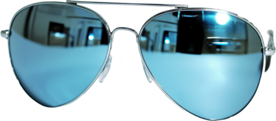 Stylish Aviator Sunglasses with Blue Mirror Lenses