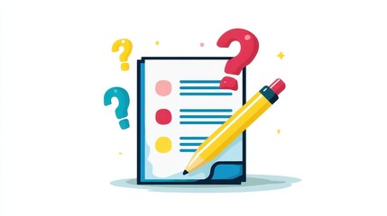 Quiz Questionnaire Icon Flat Vector Illustration