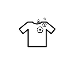 Clean sparkling T-shirt Washed and Spun Solid Flat Vector Icon Isolated on White Background.