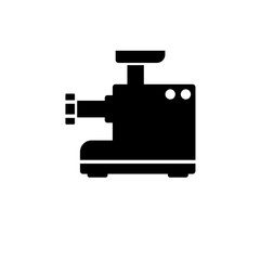 Meat Grinder, Electric Mincer, Chopper Solid Flat Vector Icon Isolated on White Background.