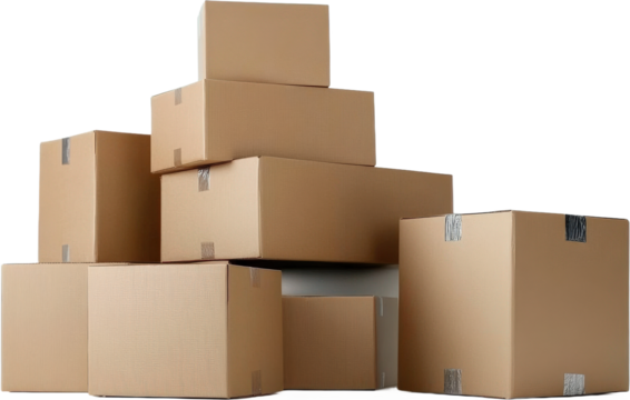Stacked Cardboard Boxes for Shipping and Storage
