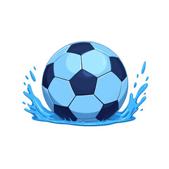 Cool Soccer Ball Splashing in Water Blue Serenity