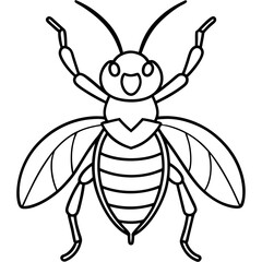 Insects and Rodents line art vector