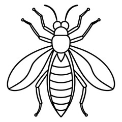 Insects and Rodents line art vector