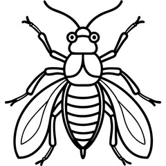 Insects and Rodents line art vector