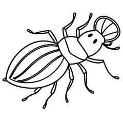 Insects and Rodents line art vector