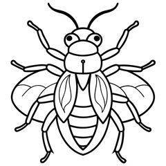 Insects and Rodents line art vector