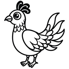 A Beautifully Detailed Cartoon Style Bird With Large Eyes