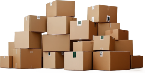 Stacked Cardboard Boxes for Moving