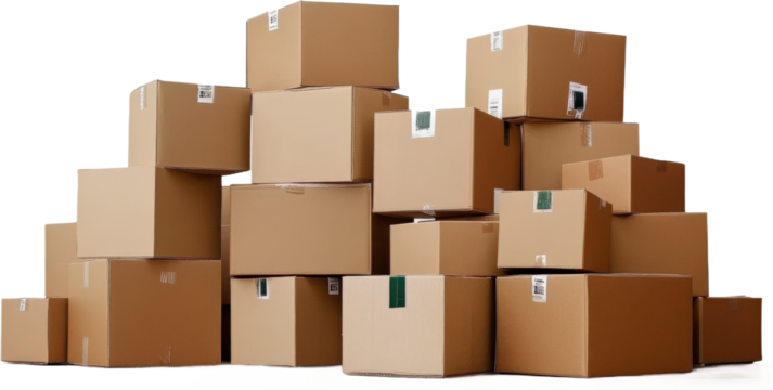 Stacked Cardboard Boxes for Moving