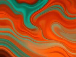 Fototapeta premium Abstract Orange Teal Swirl Flow.
