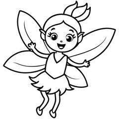 A Cute Cartoon Style Fairy Girl With Large Expressive Face