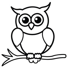 A Cute Cartoon Style Owl With Large Expressive Wings