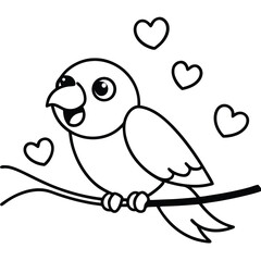 A Cute Cartoon Style Parrot With Large Expressive Beak