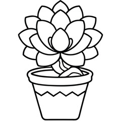 A Simple And Elegant Line Drawing Of A Flower In A Garden