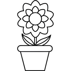 A Simple And Elegant Line Drawing Of A Flower In A Design