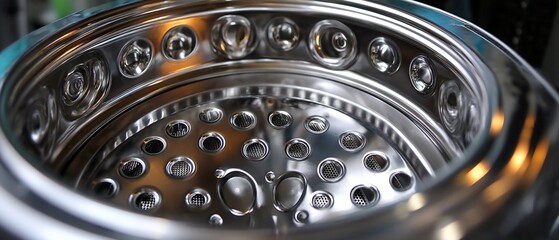 Obraz premium Shiny Steel Kitchen Steamer Intricacies