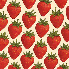 Strawberry Backdrop Print Design in Vector