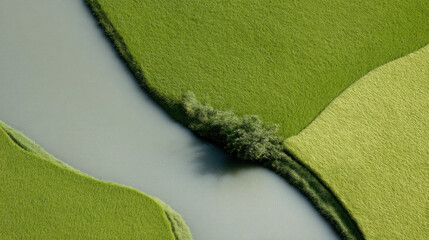 aerial view of flooded rice paddies in bangladesh under overcast sky