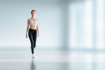 Fototapeta premium minimalistic fitness trainer showcasing various exercises in serene environment
