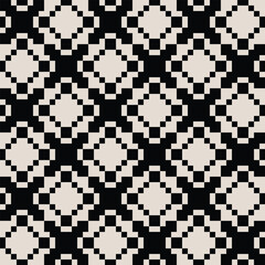 Fototapeta premium Seamless black and white mid century modern geometric pattern for backgrounds, fabric design, home decor.