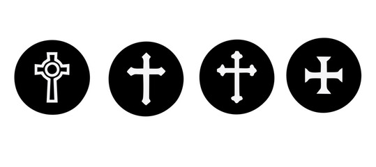 Christian Cross Set Vector Design on White Background