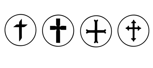 Christian Cross Set Vector Design on White Background