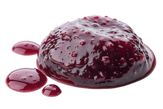 plum jam spot isolated on white or transparent png close-up