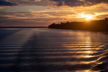 sunset over the river