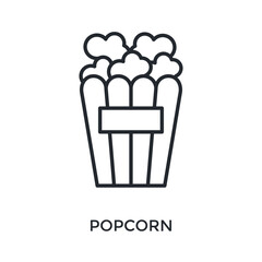 Popcorn Icon Outline Style. Vector Illustration For Graphic Design