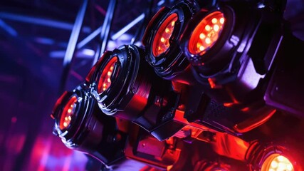 A decorative wall feature with multiple lights