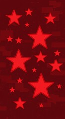 Crimson Starry Night: Abstract Red Art