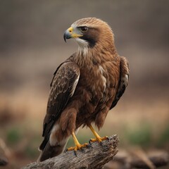 Fototapeta premium Marsh Harrier bird on piece of wood